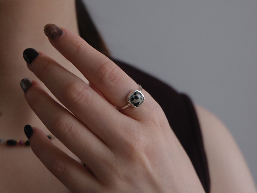 Dalmatian Jasper ring ダルメシアンジャスパー シルバーリング