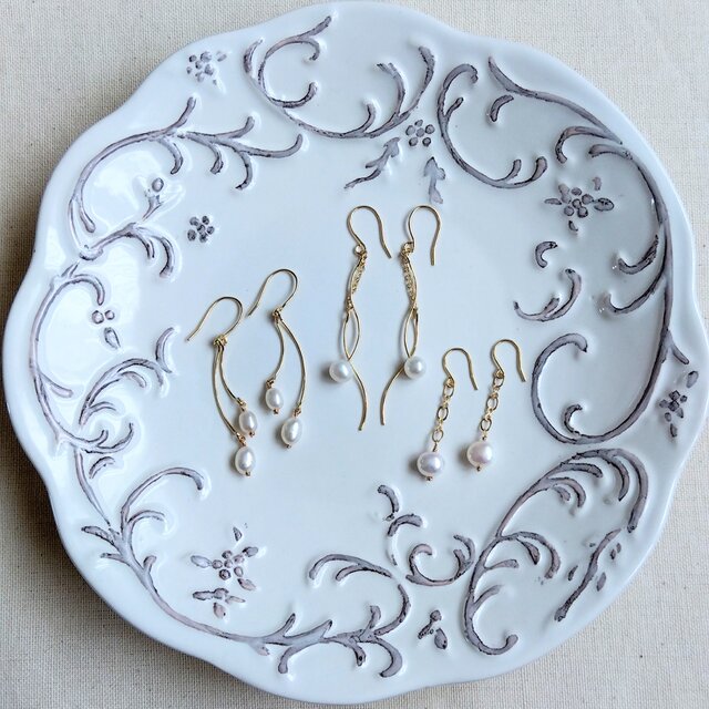 専用❣️Sale❣️水晶 切り子カービング＆インペリアルトパーズピアス
