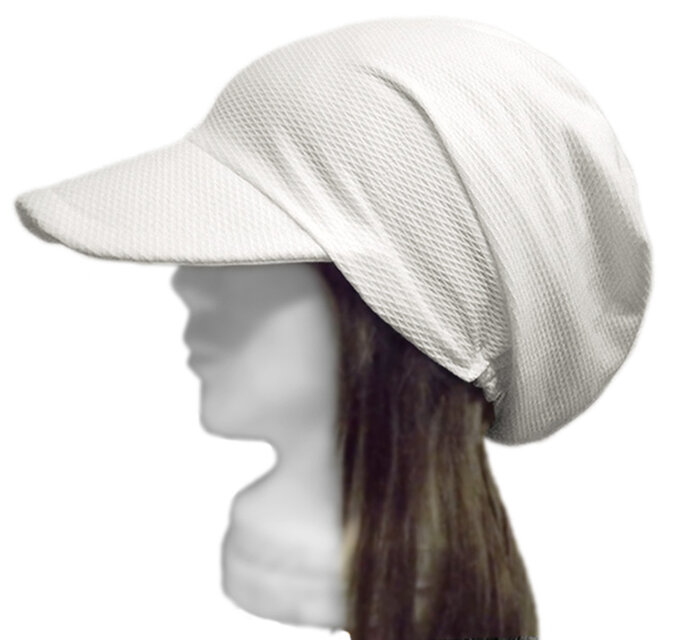 つば広ルーズキャスケット(裏地：接触冷感)◇サーマル織コットンニット