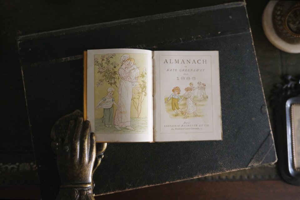 NO.154 古書 アンティーク洋書 絵本　ケイト グリーナウェイ 古書 Almanach de Kate Greenaway 1886 ケイト・グリーナウェイ 絵本