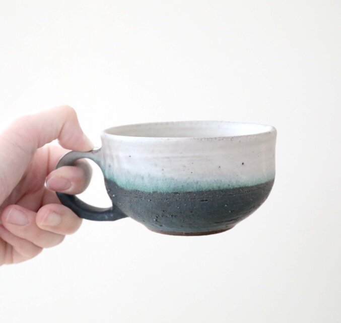 黒陶土のかけ分けスープカップ / トルコブルー | iichi 日々の暮らしを