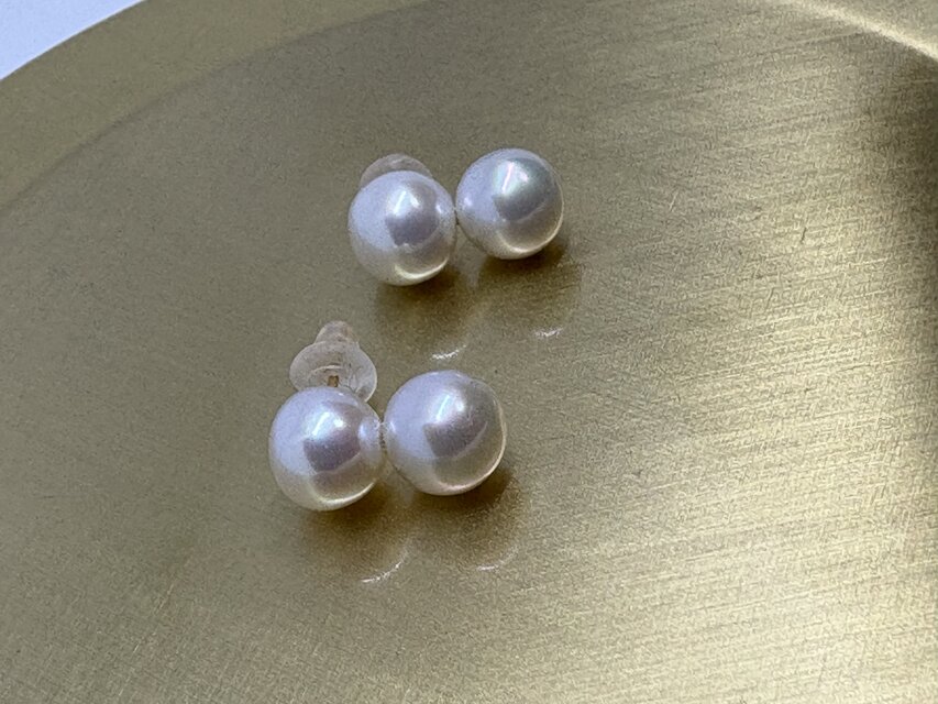 淡水真珠7㎜ふた粒K14GFピアス | iichi 日々の暮らしを心地よくする