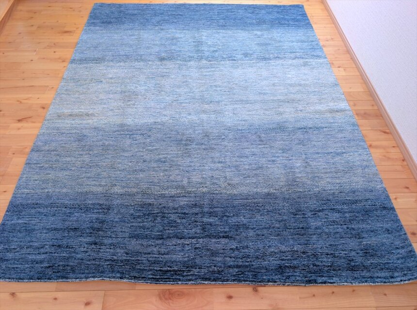 天然ラグ ガゼニラハット COLOR Ver ラグ 251x197cm Blueの