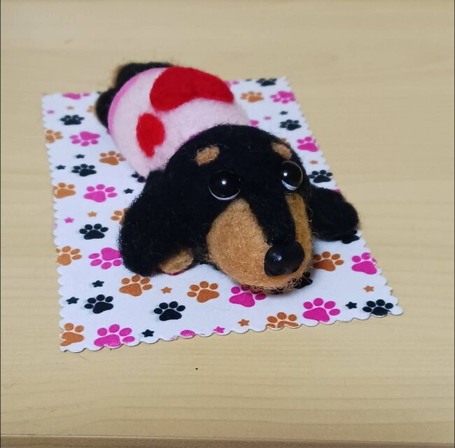 羊毛フェルト ミニチュアダックスフンド | iichi 日々の暮らしを