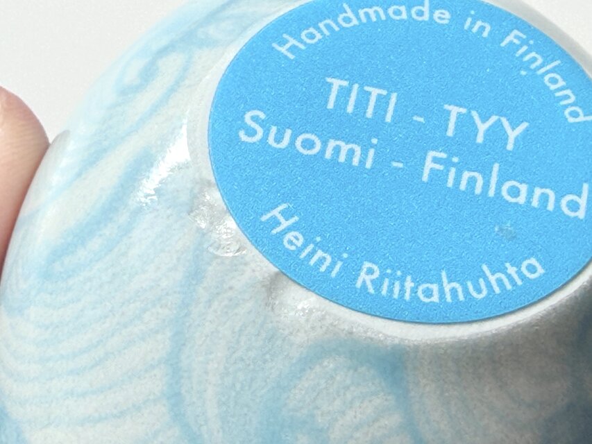 Heini Riitahuhta】Titi-tyy 練り込みライトブルーに波紋様・ヘイニ