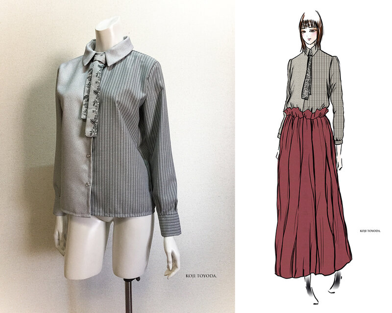 1点もの・デザイン画付き】3種素材ブラウス（KOJI TOYODA） | iichi 