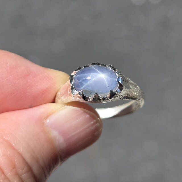 スター サファイア OV4.14ct 印台 シルバーSV925リング | iichi 日々の