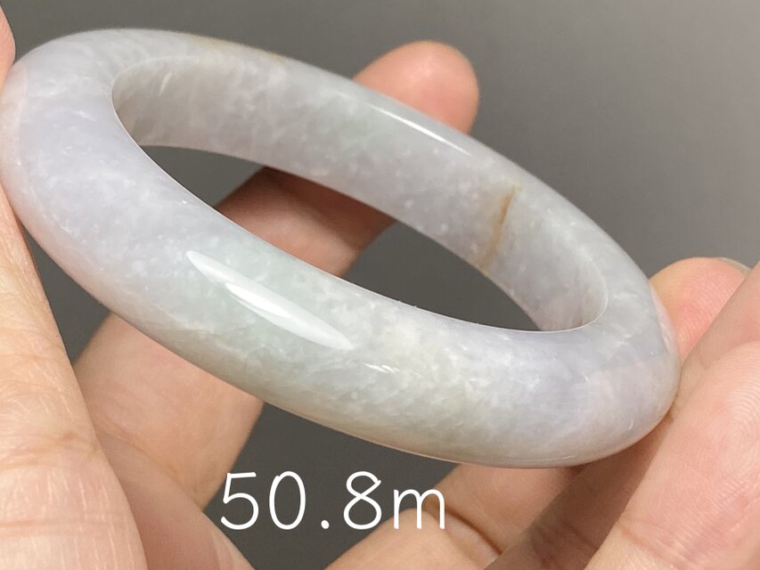 BG9-60 薄白青 50.8mm ミャンマー産 A貨 本翡翠 バングル | iichi 日々