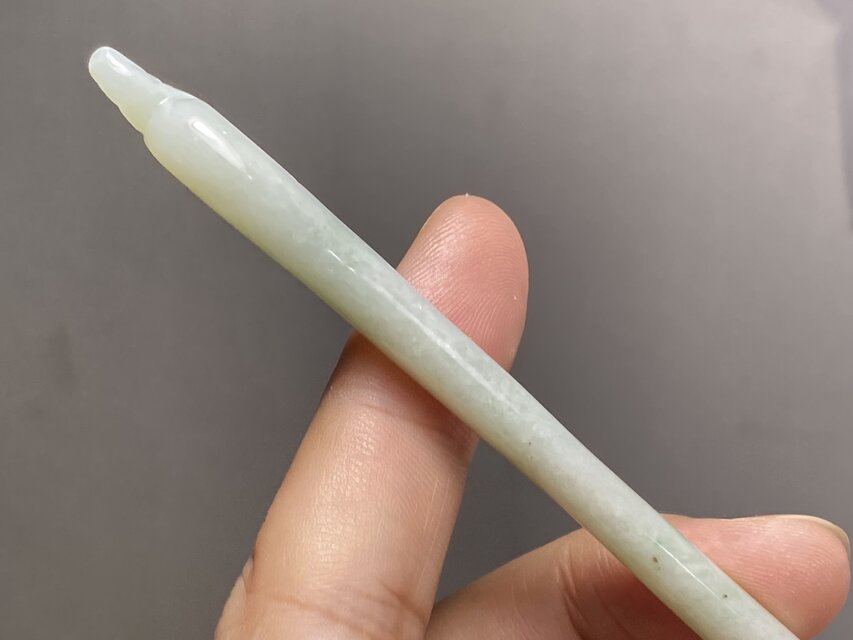 KZ4-106 氷糯種 簪 黒翡翠 ミャンマー産 天然 A貨 本翡翠 1本 簪 ほう