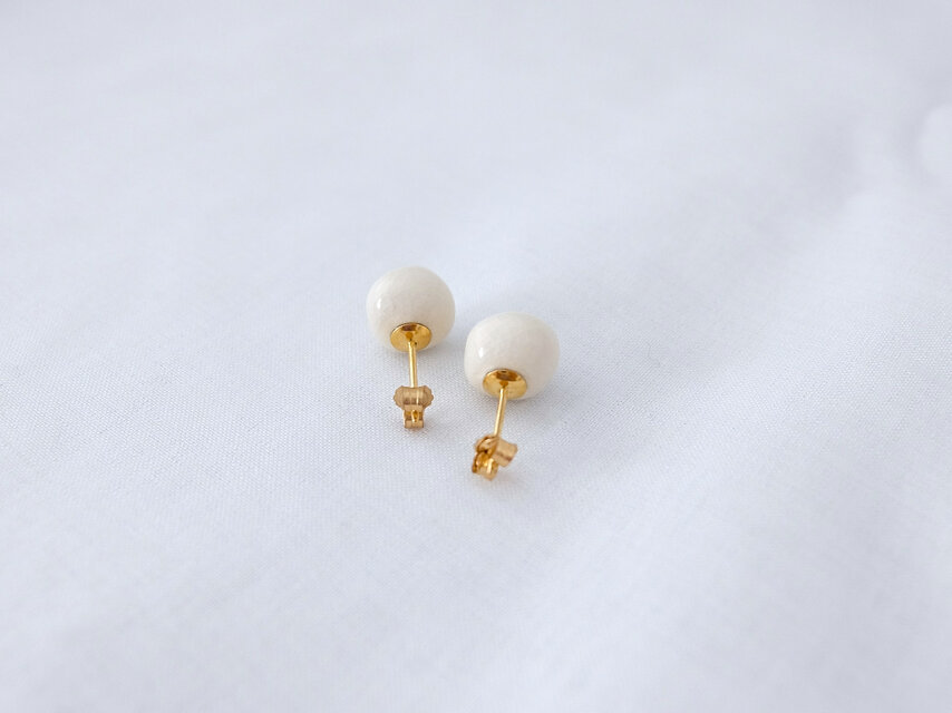 ピアス grain 白薩摩10㎜ K14GF | iichi 日々の暮らしを心地よくする