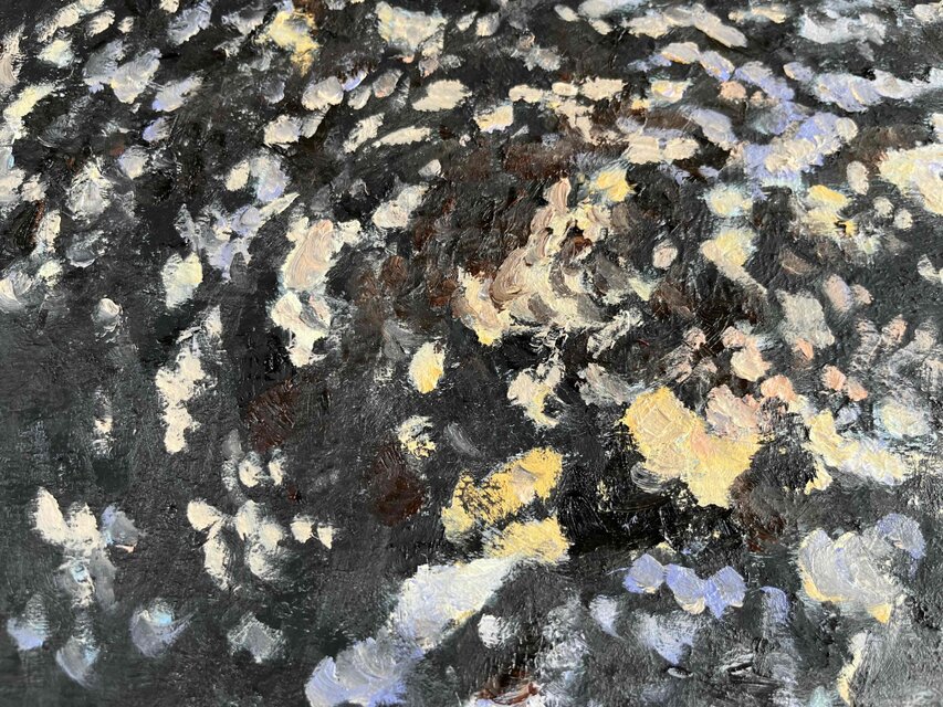 原画・油彩 「朝の木漏れ日 20260818」 絵画・ F6（32×41cm ）アート