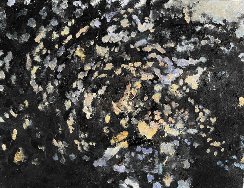 油彩画 『おわら風の盆』 S6 (410×410mm) 油彩画 『おわら風の盆』 S6 おわら風の盆ポスター - おわらの町のよろずや