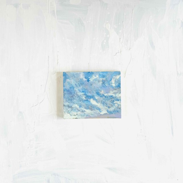 原画 油彩「 朝の空 20260820」絵画・F3（22×27㎝）アート・キャンバス