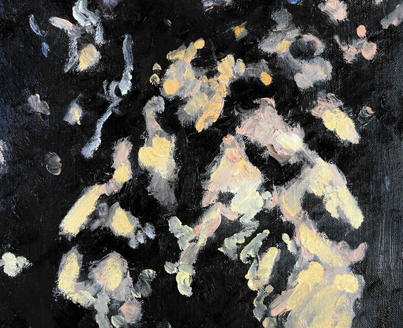 原画・油彩 「木々」 絵画・ S8（45.5㎝角 ）アート・ キャンバス