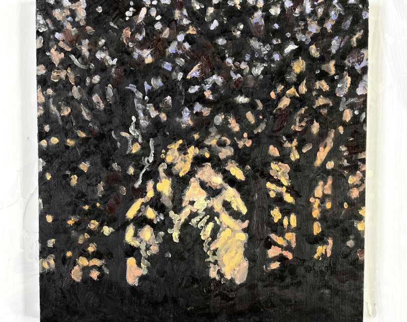 原画・油彩 「木々」 絵画・ S8（45.5㎝角 ）アート・ キャンバス