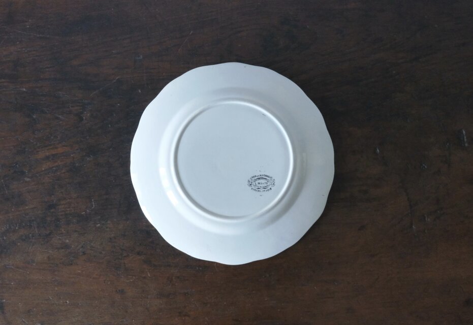 Creil&Montereau 彩色 いちご レリーフ皿 平皿 クレイユエモントロー
