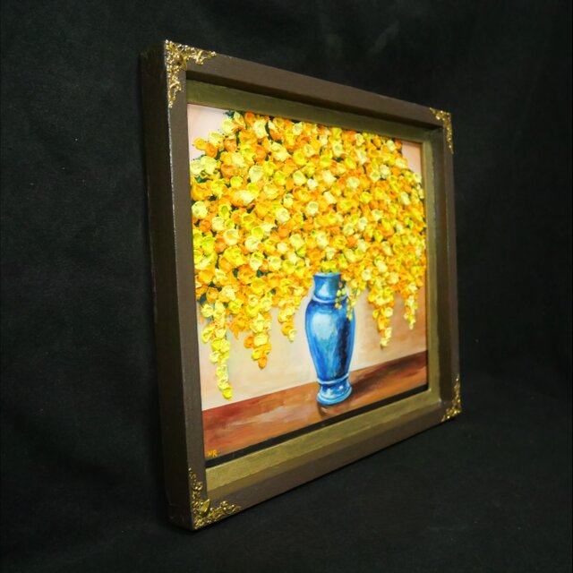 美品】マイセン ザビーネ・ワックス 磁板画 黄色い花 美品】マイセン