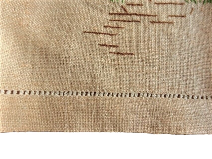 アンティーク 刺繍入り リネンクロス | iichi 日々の暮らしを心地よく