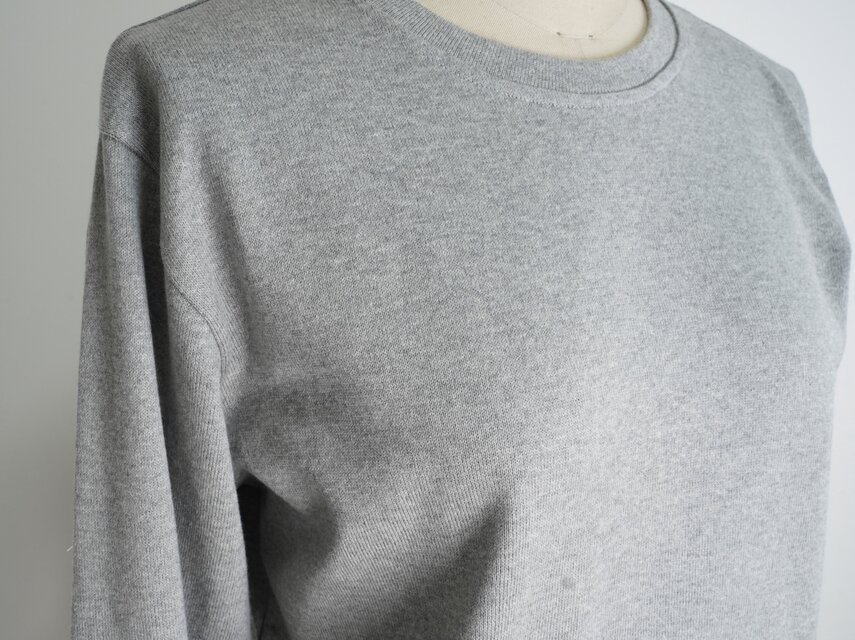 JAPAN FABRIC】 16/- 杢グレー 天竺ニット長袖TEE | iichi 日々の