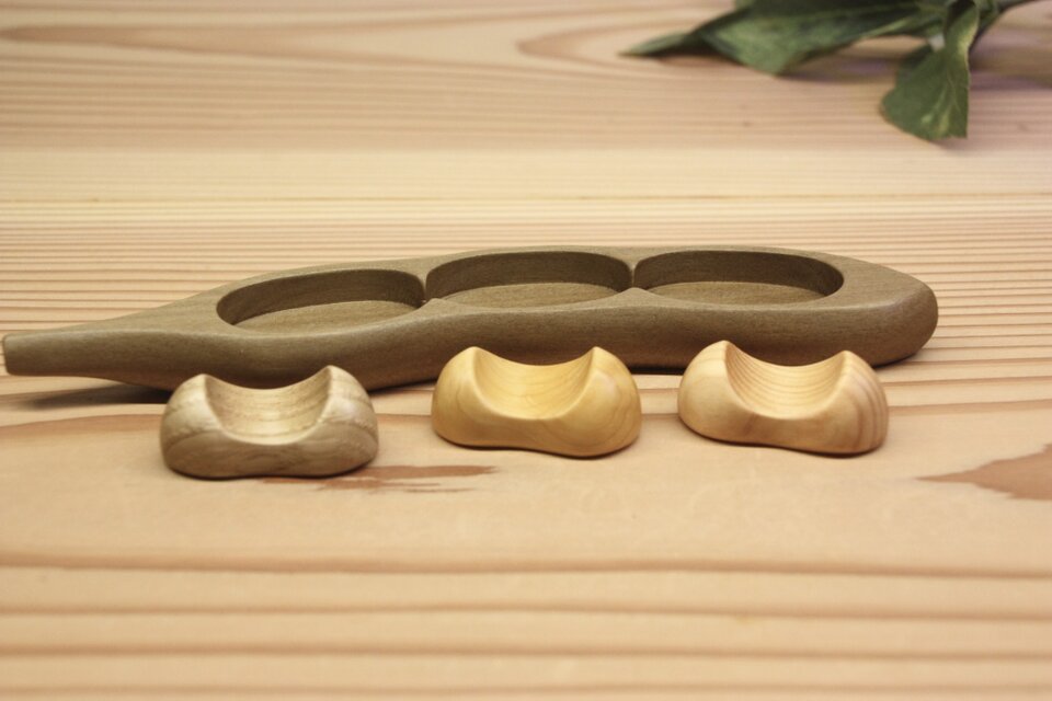 確認♡木製箸置き 木の箸置き 豆形 ミニサイズ3個セット ケース付き② | iichi 日々の