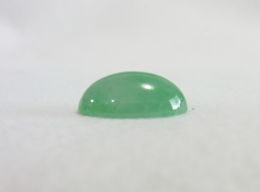 天然ジェイダイト ひすい 11.525ct 半透明緑色 中央宝石研究所鑑別書