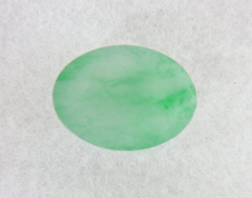 天然ジェイダイト ひすい 11.525ct 半透明緑色 中央宝石研究所鑑別書