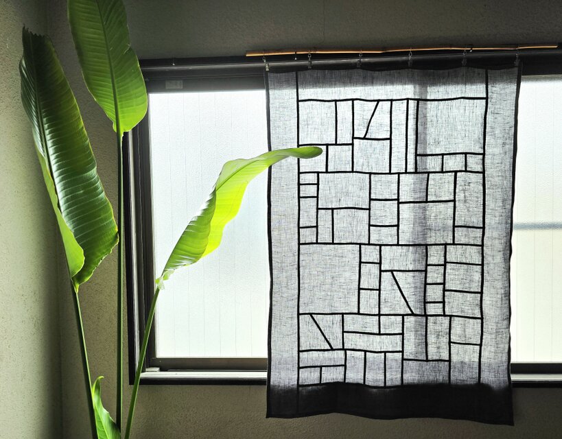 ポジャギ　リネン　ハンドメイド ポジャギ リネン グレー | iichi 日々の暮らしを心地よくする