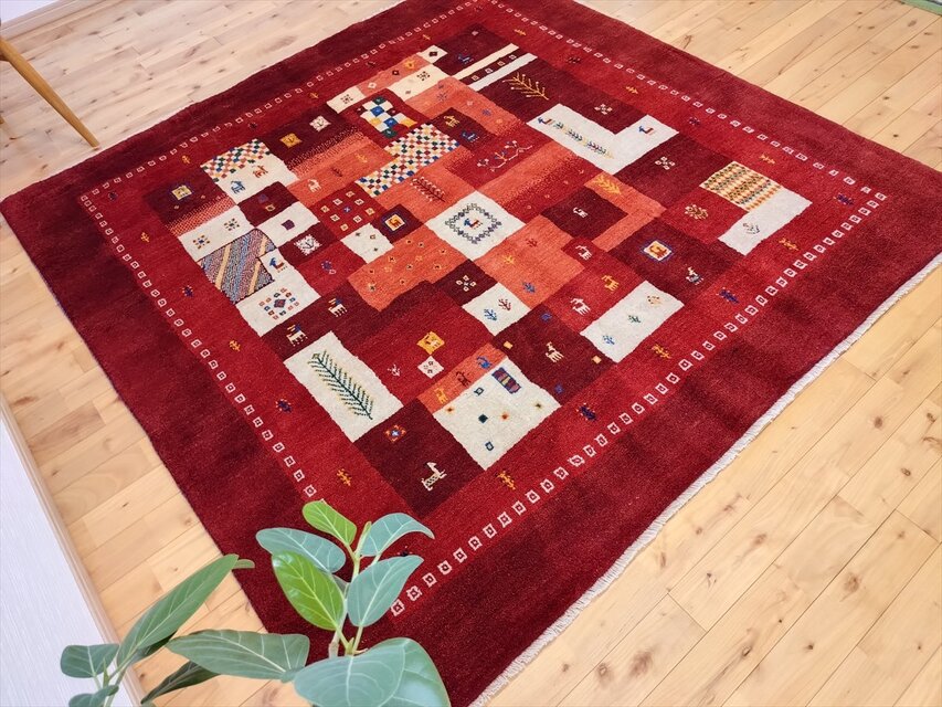 9/末迄iichi限定30%OFF】ペルシャ ギャッベ リビング敷 ラグ 197x200