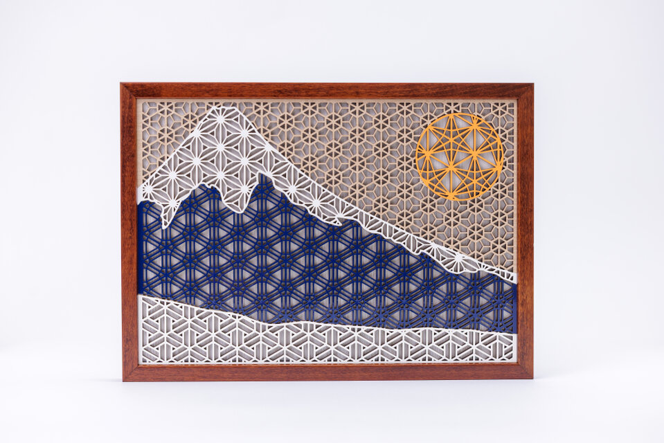happinessシリーズ富士mini｜オリジナル木製ウォールアート｜1つで2