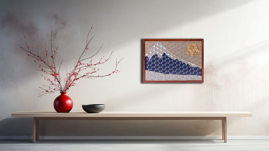 happinessシリーズ富士mini｜オリジナル木製ウォールアート｜1つで2