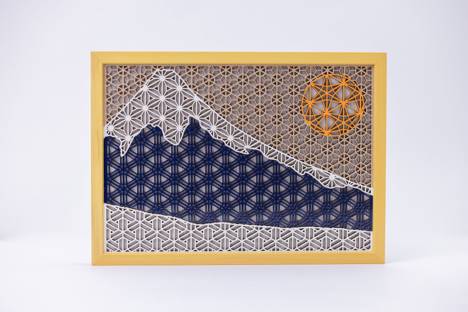 happinessシリーズ富士mini｜オリジナル木製ウォールアート｜1つで2