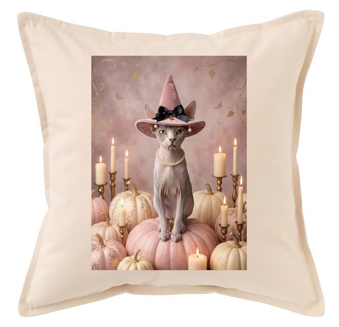 猫（スフィンクス）クッション 45cm ハロウィン限定アート | iichi