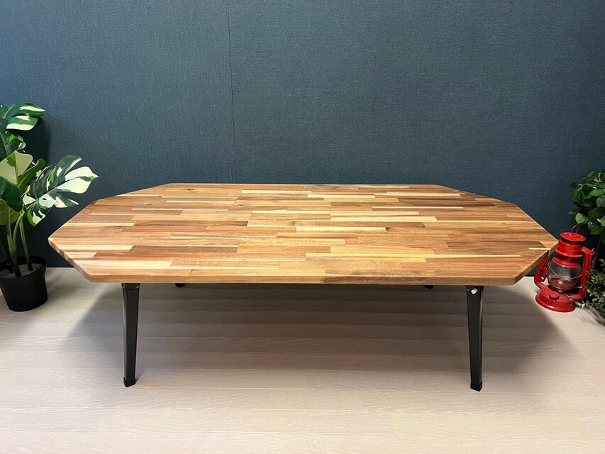 送料無料】 ローテーブル 長方形 8角 120cm 60cm アカシア 折りたたみ
