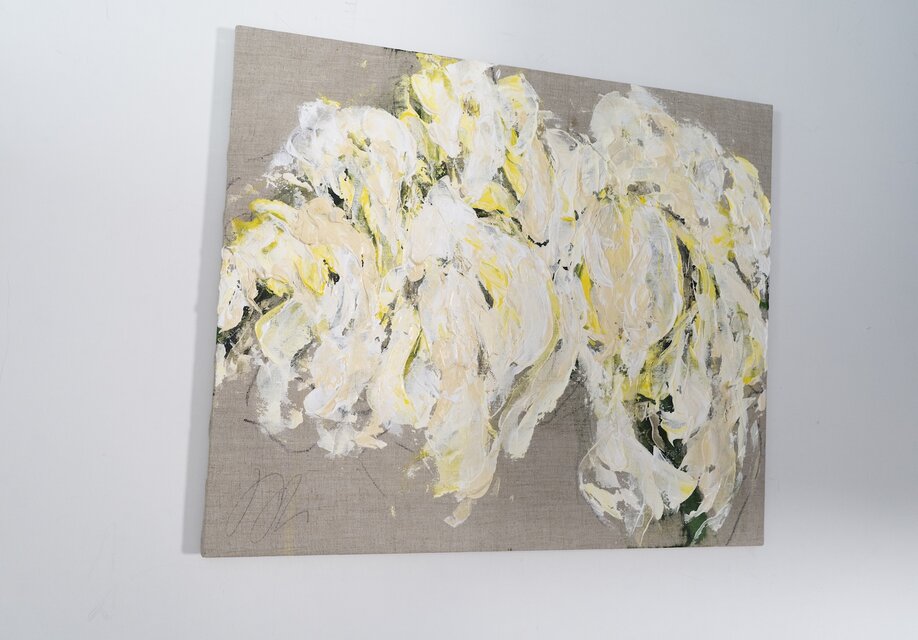 Flowers / 黄色い花をテーマにした現代アート作品 キャンバス絵画