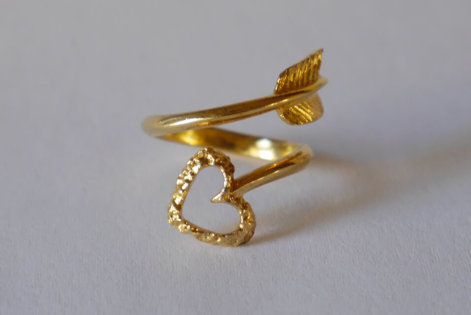 Love arrow ring 2（sv*K18GP）ハートの矢☆リング | iichi 日々の