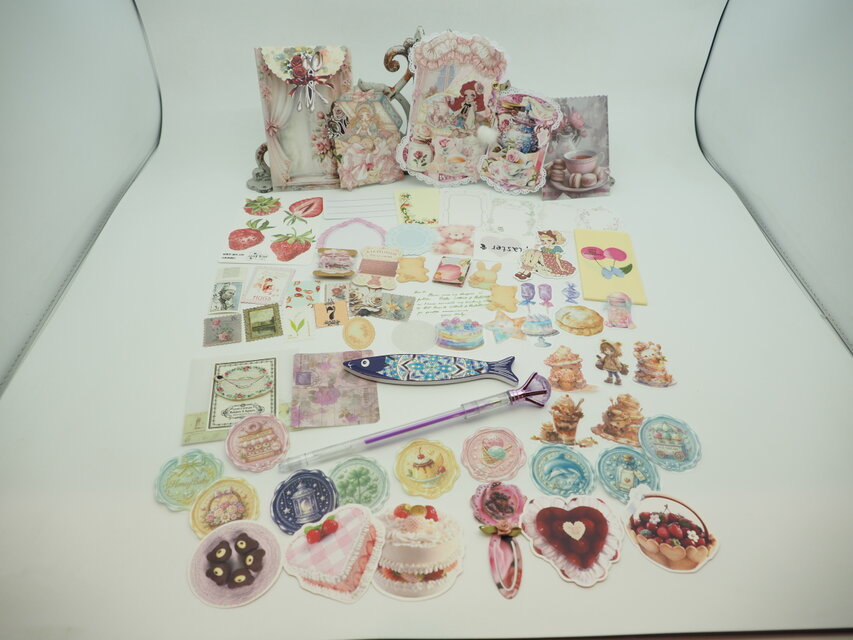 おすそ分けファイル超ボリュームタイプ ＆BOX ♪ コラージュシート♡カット済 小さな物語が宿る”ティータイム”♡おすそ分けファイル♡コラージュ
