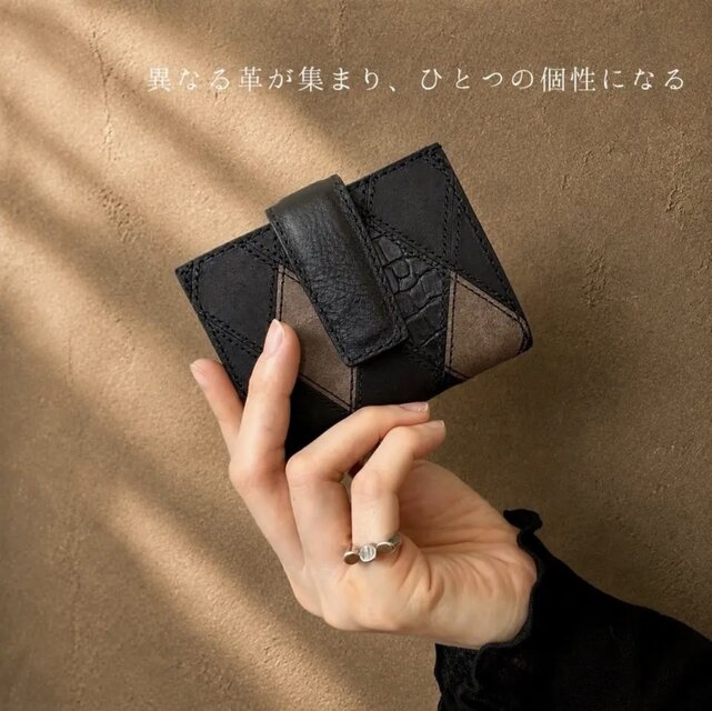 時を纏うパッチワーク｜ヴィンテージ風本革財布｜ メンズ レディース