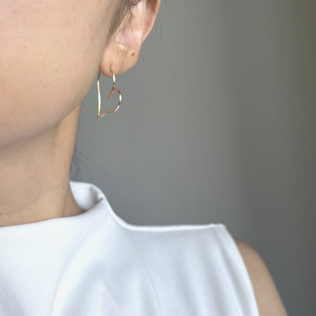 期間限定】【秋の福袋】14kgf diagonal キャッチレスフープピアス