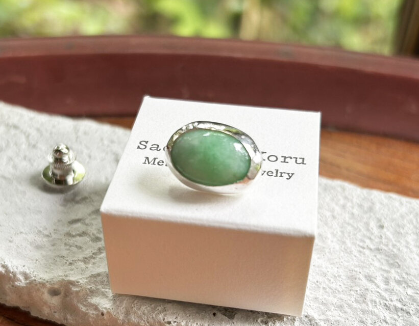 豪華5点Diorカフス＆そごう天然翡翠シルバータイタック等ヴィンテージアクセ ミャンマー産天然翡翠◇シルバーピンブローチ／タイタック | iichi