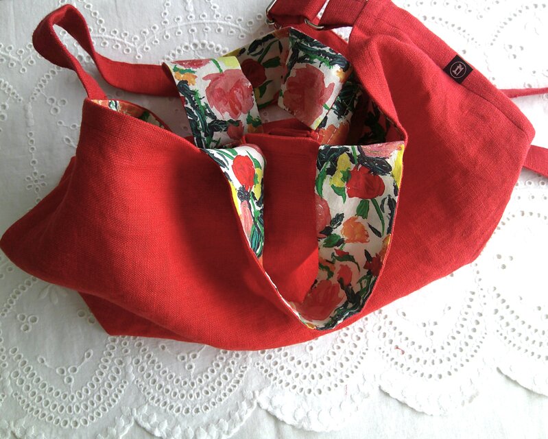 RedLinen×花cotton 2wayBag＆pouch | iichi 日々の暮らしを心地よく