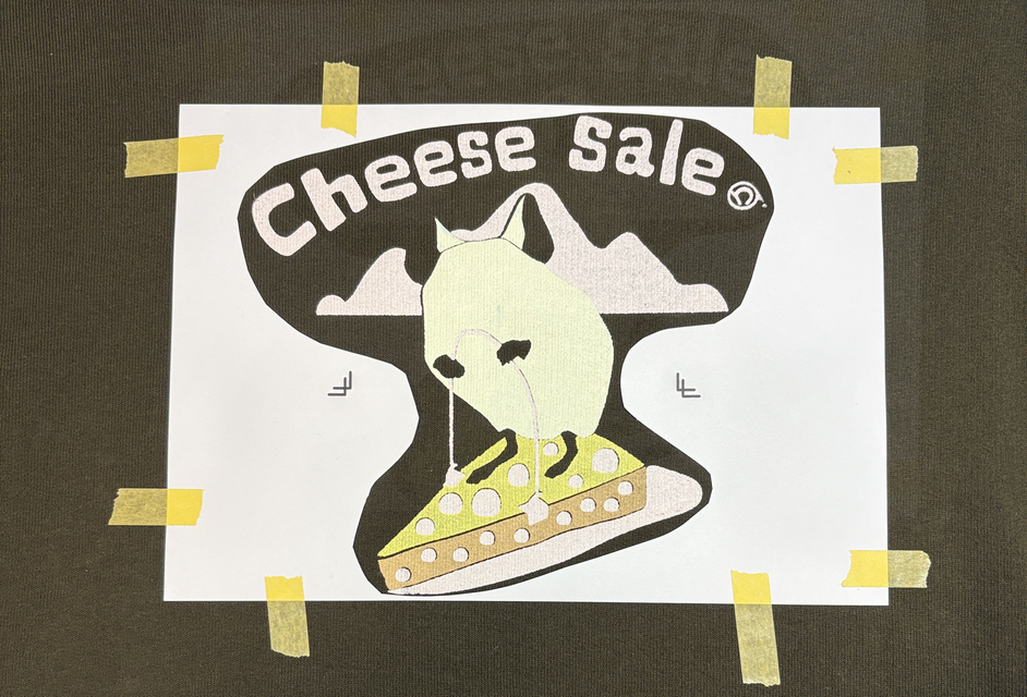 シルクスクリーンプリント「CHEESE SALE」ブラック | iichi 日々の