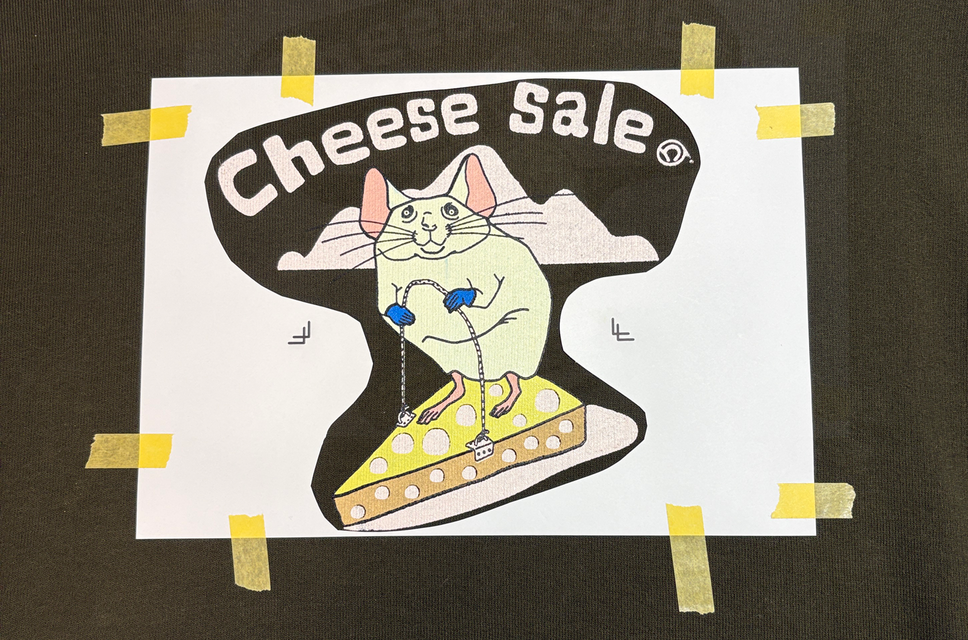 シルクスクリーンプリント「CHEESE SALE」ブラック | iichi 日々の