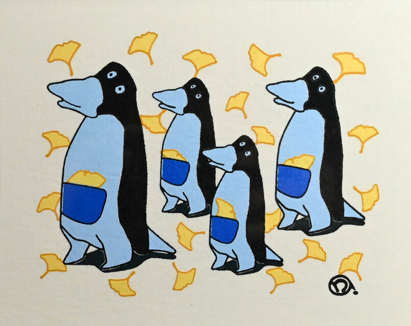 シルクスクリーンプリント「AUTUMN LEAVES PENGUIN 」 | iichi 日々の