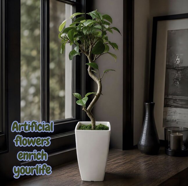 光触媒 人工観葉植物 ウォールグリーン フェイクグリーン ガジュマル50