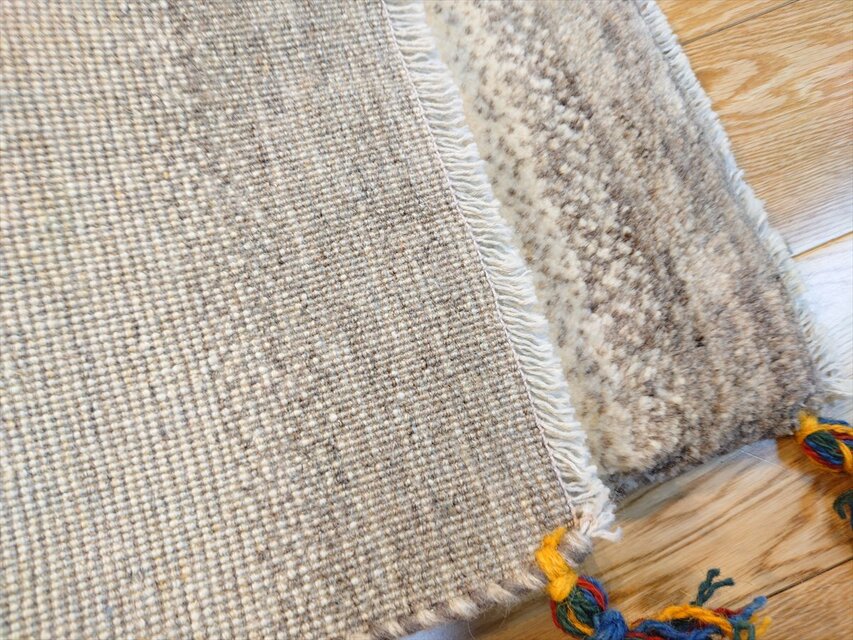 ハンドメイド 天然ウール ペルシャ ギャッベ 玄関マット ラグ 86x62