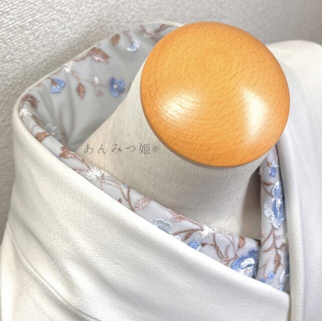 洗える刺繍半衿 青藤グラデーション | iichi 日々の暮らしを心地よく