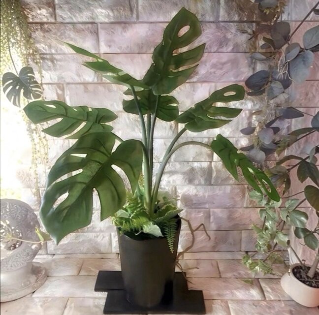 光触媒 人工観葉植物 ウォールグリーン フェイクグリーン oモンステラ