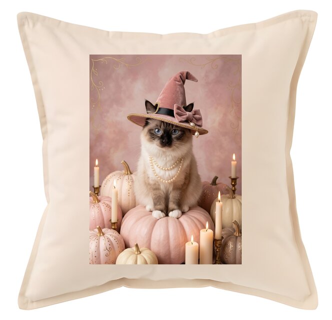 猫（バーマン）クッション 45cm ハロウィン限定アート | iichi 日々の
