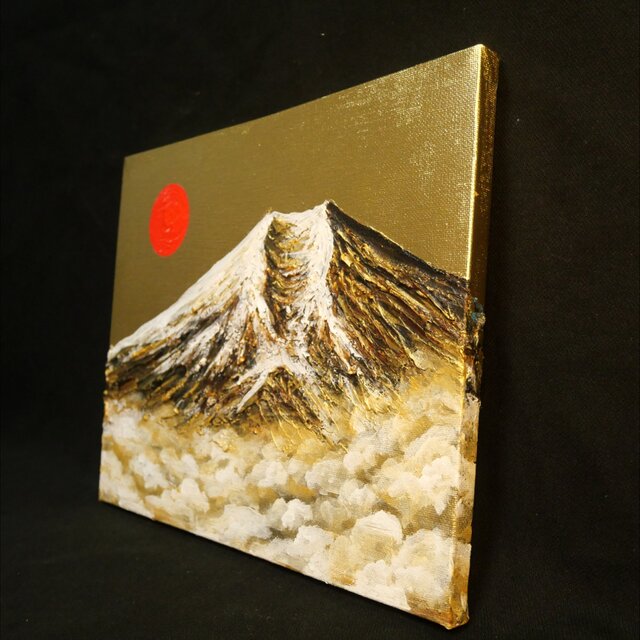 黄金富士】金運・運気上昇を願う 贅沢な純金色彩の油彩画｜開運 富士山