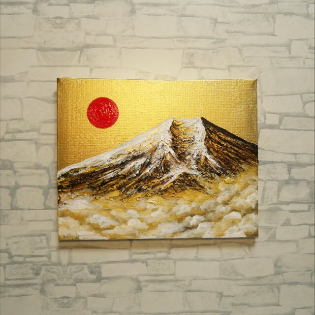 黄金富士】金運・運気上昇を願う 贅沢な純金色彩の油彩画｜開運 富士山